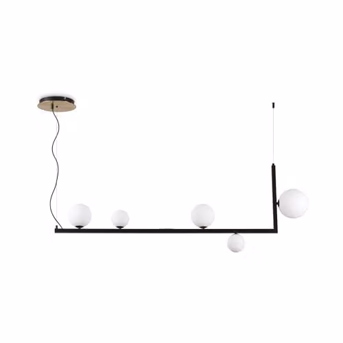 Ideal Lux Birds Globe Bar Pendant Ceiling Light in Black