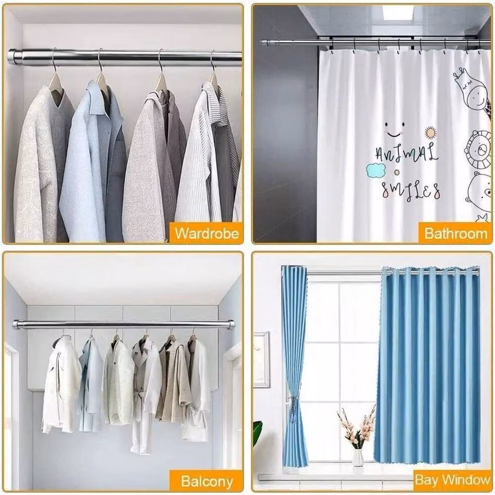 Kelvenix Extendable Stainless Steel Wardrobe with Hanging Rail in Silver – 3