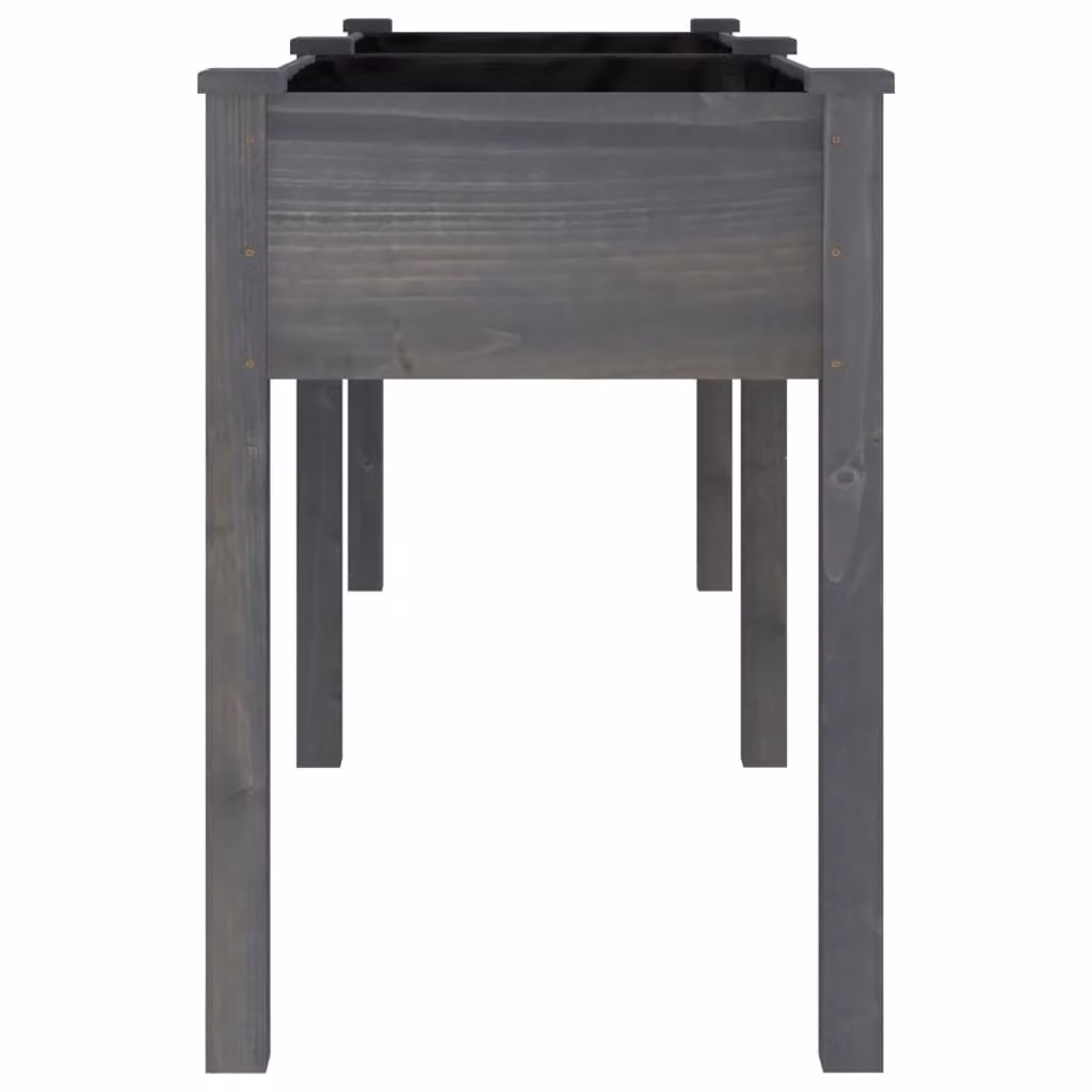 Berkfield Home Grey Solid Wood Planter with Liner W/D/H: 203 x 53 x 76 cm – 3