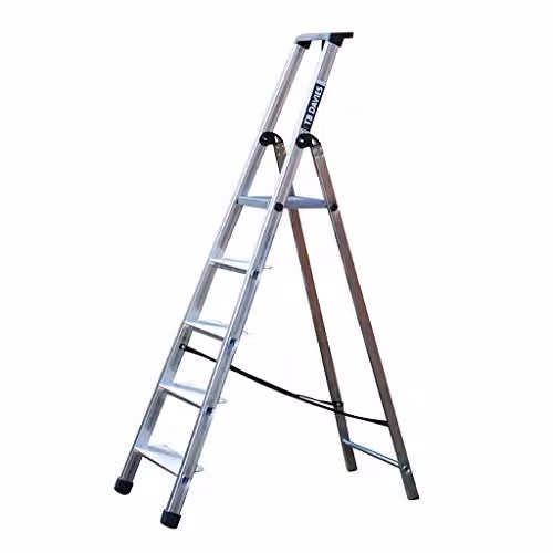 TB Davies 5 Tread Maxi 110 Aluminium Platform Ladder with Tray, Silver, Platform Height: 112 cm