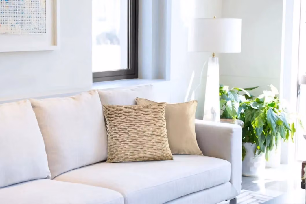 New Edge Blinds Millie Collection Soft Velvet Cushion Cover in Beige, W/D/H: 43 x 43 x 43 cm – 2