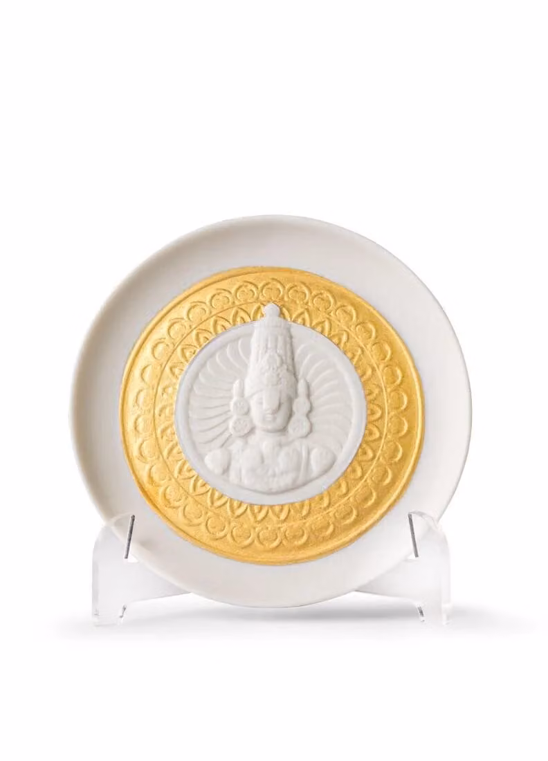 Lladró Lord Balaji Round Porcelain Plate in White