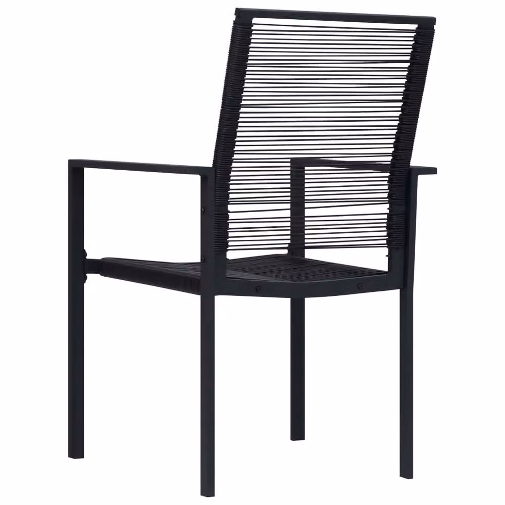Berkfield Home Set of 2 Modern Black PVC Rattan and Steel Garden Chairs – 3