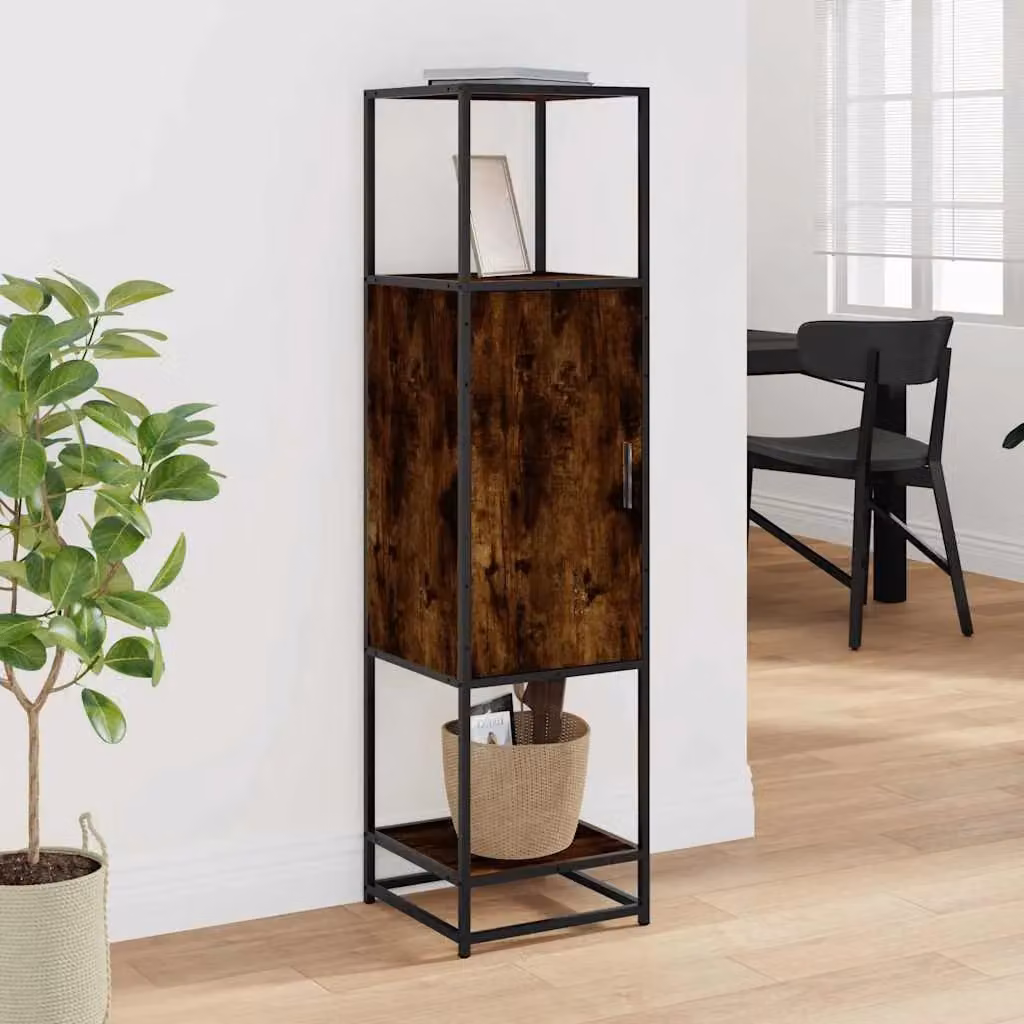 Berkfield Home Smoked Oak Highboard in Brown, W/D/H: 35.5 x 35 x 139 cm – 3