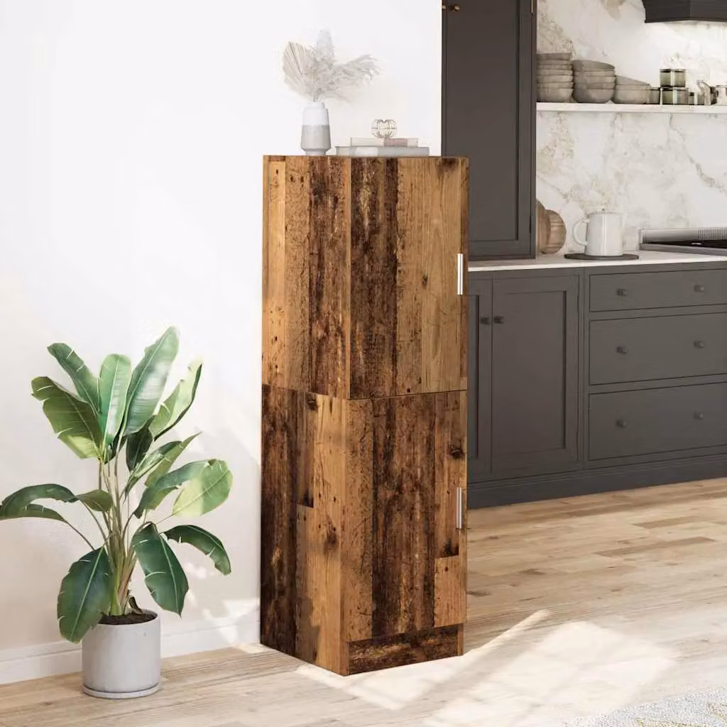 Berkfield Home Rustic Kitchen Tall Cabinet in Brown, W/D/H: 38 x 41.5 x 131.5 cm – 3