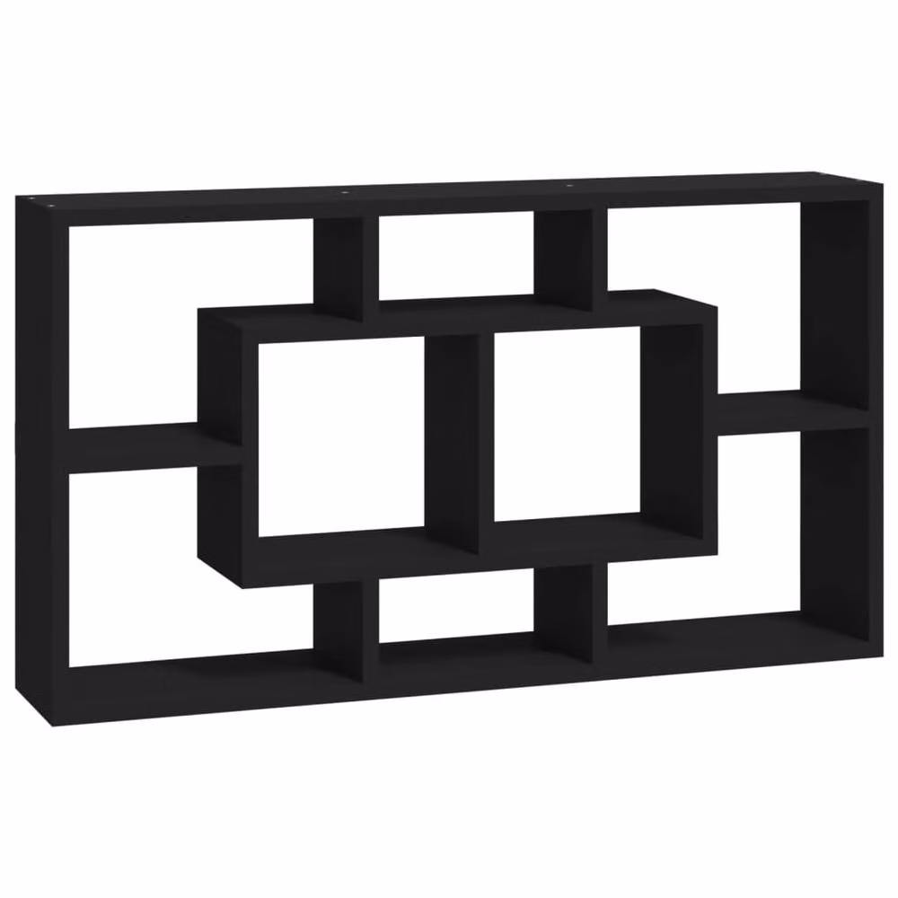 Berkfield Home Wall Mounted 8 Compartment Display Shelf in Black – 3