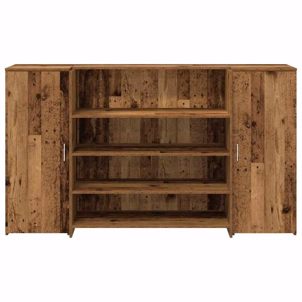 Berkfield Home Old Wood Reception Desk in Brown, W/D/H: 180 x 50 x 103.5 cm – 3