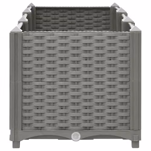 vidaXL Revera Rectangular Raised Bed in Grey Polypropylene W/D/H: 120 x 40 x 38 cm – 4