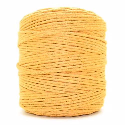 SolaDirect Mustard Yellow Natural Cotton Macrame Cord, 2 mm Thick, 300 m