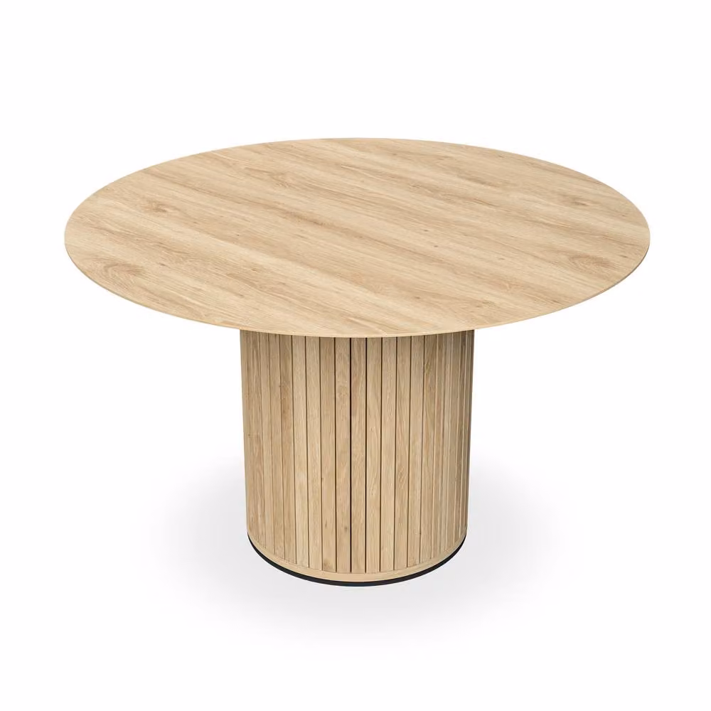More4Homes Arlo Round Dining Table in Oak with Light Oak Finish, Diameter: 120 cm, Height: 75 cm – 2
