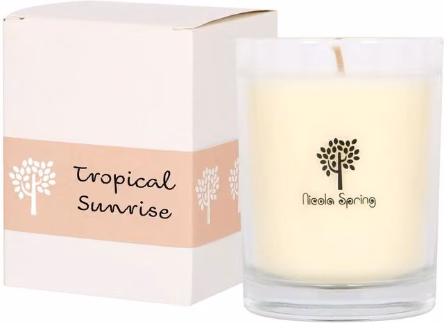 Nicola Spring Tropical Sunrise Soy Wax Scented Votive Candle, 160g, Yellow and White