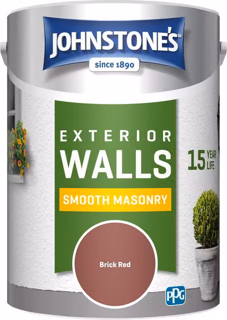 Johnstone's Smooth Masonry Paint in Red, 5l