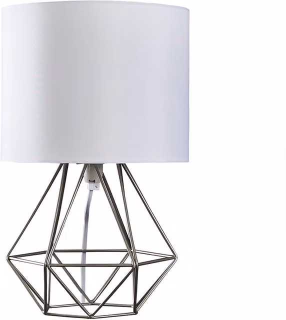 ValueLights Angus Geometric Adjustable LED Table Lamp in Silver