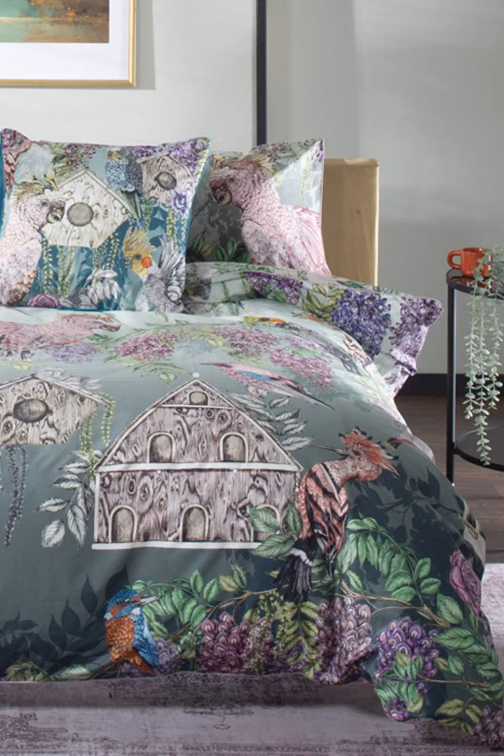 House of Norris Bird Sanctuary Duvet Cover Set, Multicolour Floral Animal Print, 100% Cotton, 200 x 200 cm – 2