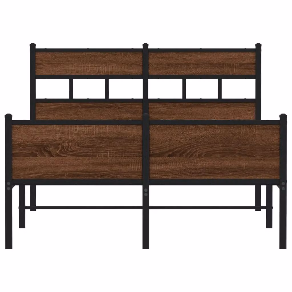 Berkfield Home Small Double Bed Frame in Brown Oak, W/D/H: 120 x 190 cm – 3