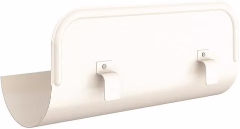 Lindab Galvanised Steel Half Round Gutter Straight Overflow Protector, White, 150mm