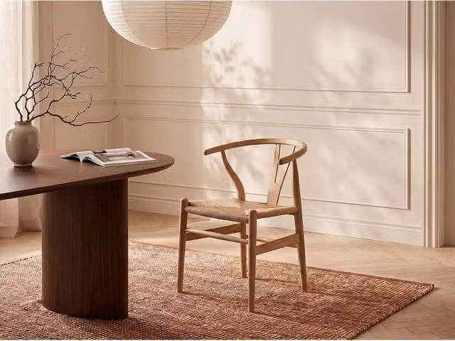 Vente-unique POGIANA Teak and Wicker Chair in Light Oak – 1