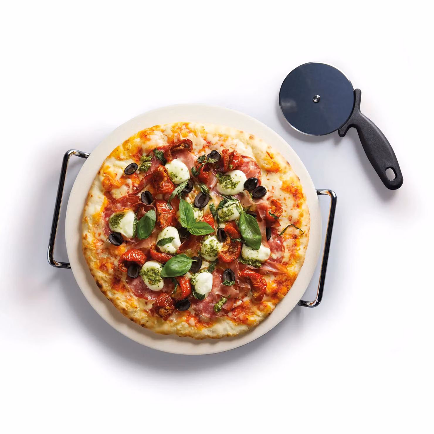 World of Flavours Italian Pizza Stone Set in Beige – 2