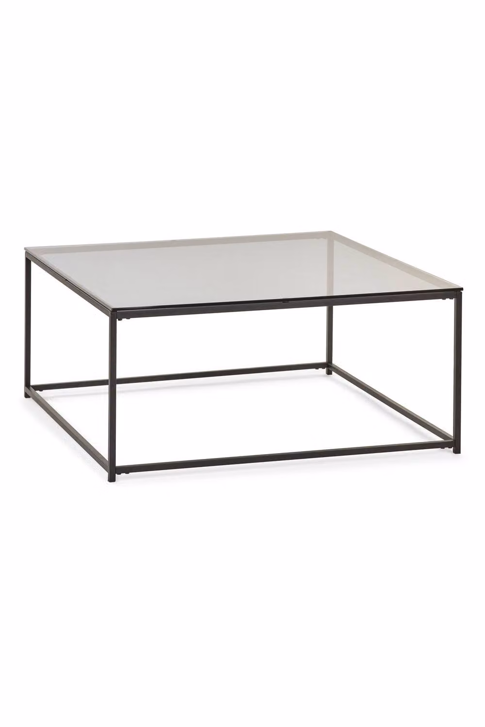 Julian Bowen Chicago Square Glass Top Coffee Table in Black and Grey, W/D/H: 90 x 90 x 40 cm – 2
