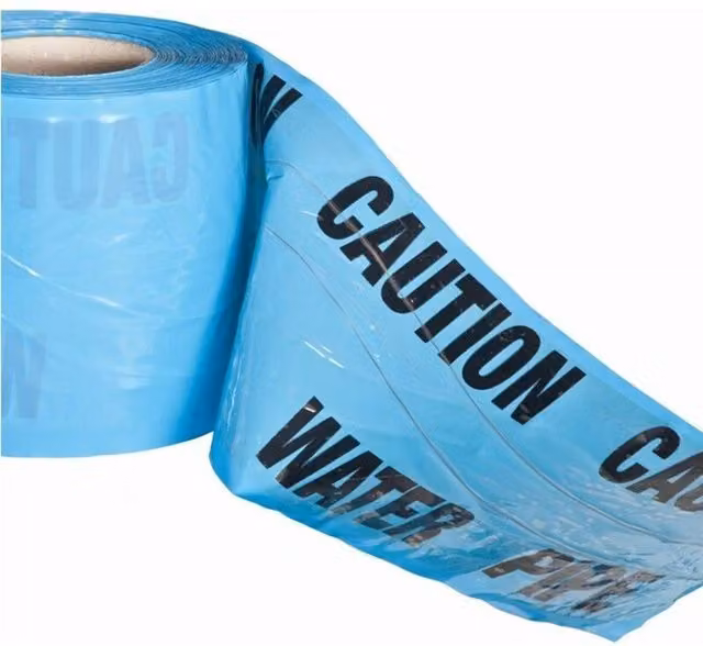 Pegdev High Visibility Underground Detectable Warning Tape for Water, Blue, W: 15 cm, L: 26 m