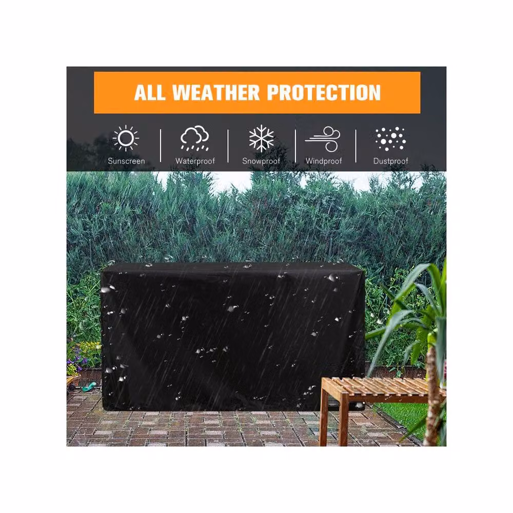 YnysTec Heavy Duty Waterproof Garden Patio Furniture Cover for Rattan Tables and Sofas, Black, W: 170 cm – 5