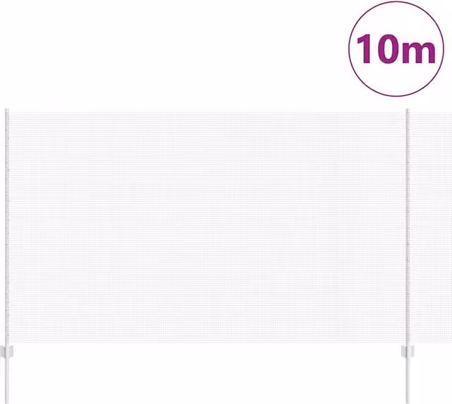 Berkfield Home Durable Welded Steel Wire Fence in Silver with 10 U-Profile Posts, W: 10 m, H: 1.4 m