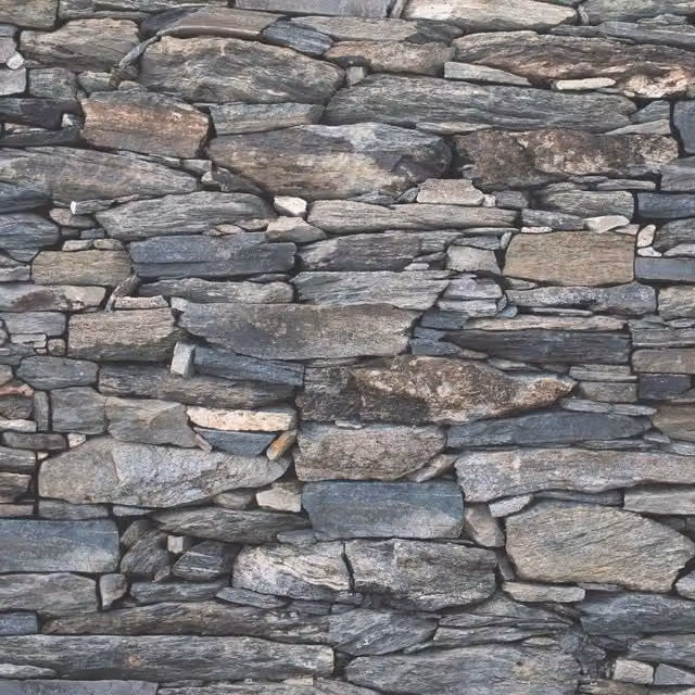 Debona 3D Rustic Stone Brick Effect Wallpaper in Charcoal Grey and Black