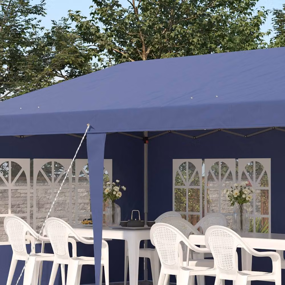 Outsunny Blue Pop Up Gazebo Party Tent with Sidewalls, W/D/H: 600 x 300 x 270 cm – 7