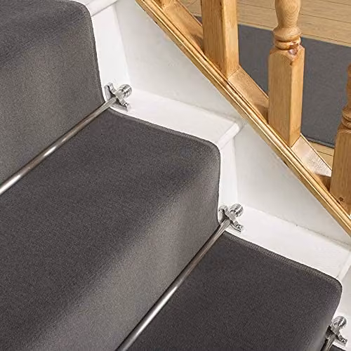 runrug Plain Grey Staircase Carpet Runner, W/L: 70 cm x 630 cm – 4