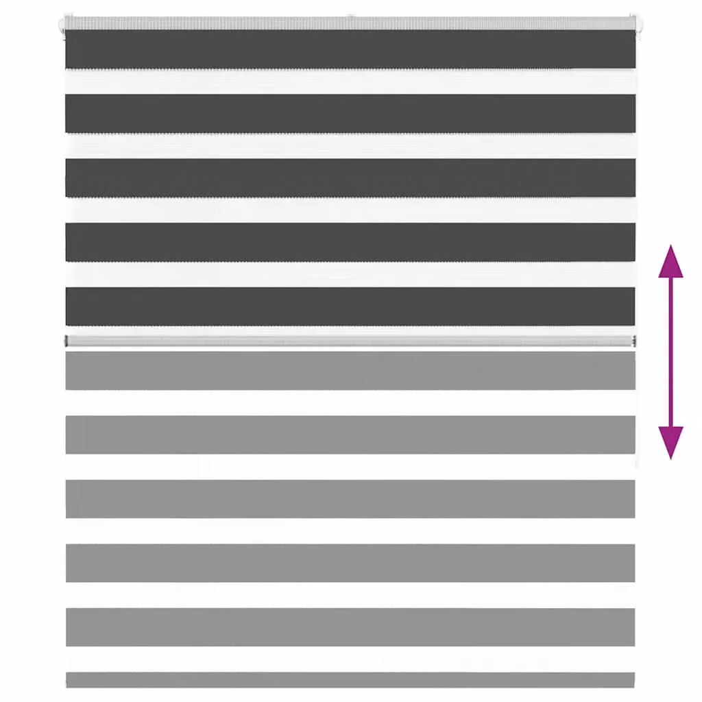 Berkfield Home Black Zebra Day and Night Blind, Polyester, W: 125 cm, H: 150 cm – 4