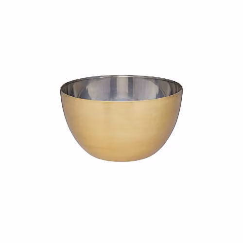 MasterClass Stainless Steel Round Salad and Fruit Bowl in Gold, Diameter: 24 cm – 1