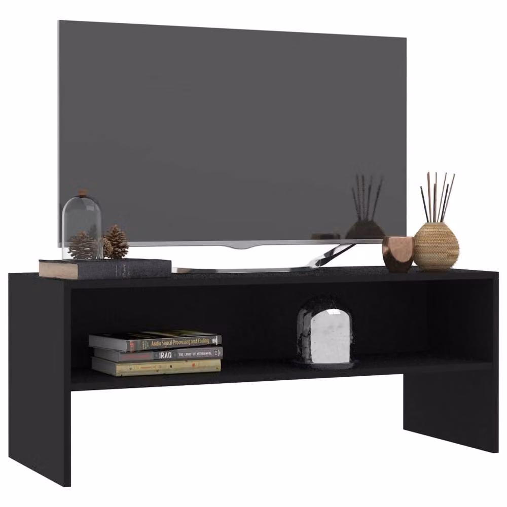 Berkfield Home Black Classic TV Cabinet in Engineered Wood, W/D/H: 100 x 40 x 40 cm – 3