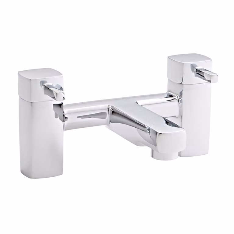 Kartell Two-Handle Chrome Brass Countertop Bathtub Filler Tap