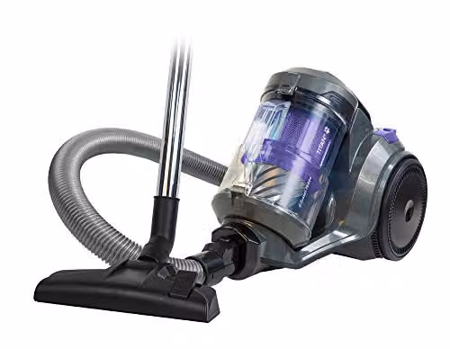 Russell Hobbs Titan2 Pet Multi-Cyclonic Bagless Cylinder Vacuum Cleaner, Grey and Purple, 700W, 3L Capacity