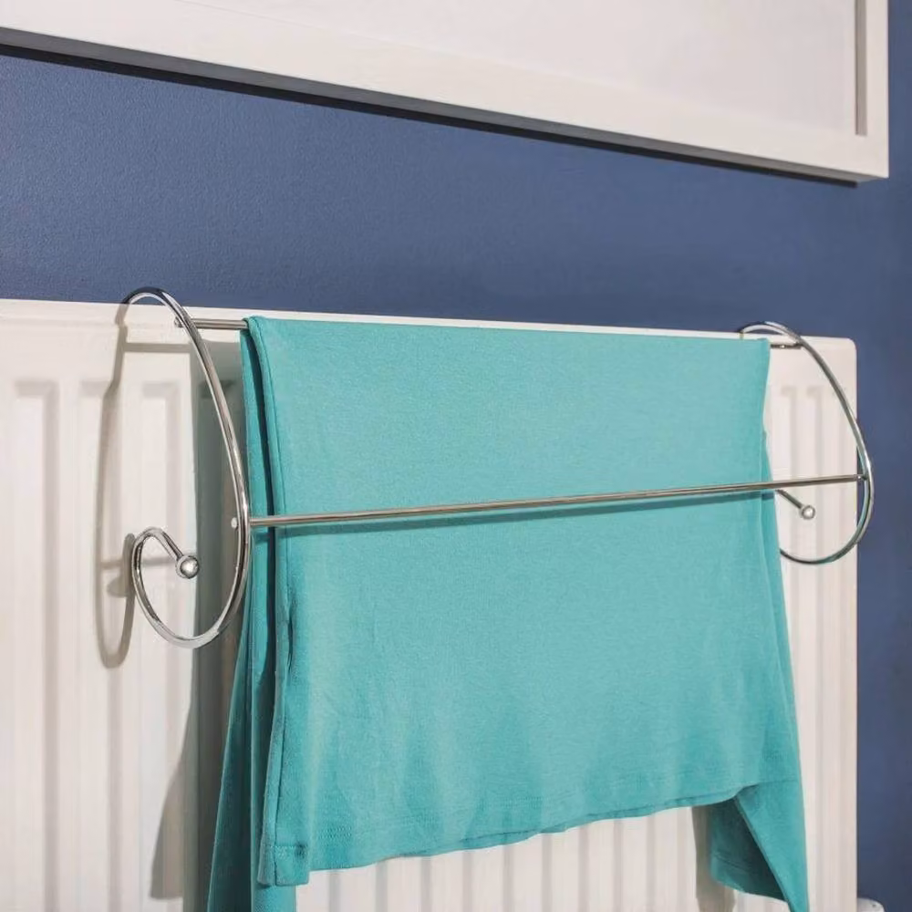 KORVIXA Set of 2 Silver Chrome Twin Radiator Indoor Clothes Airer Dryers – 2