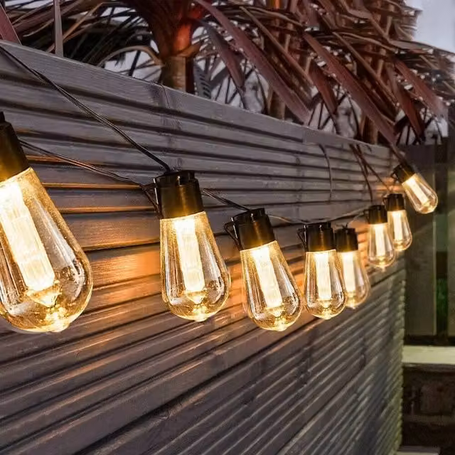 PAWNORA Solar Powered Warm White LED String Lights with 20 LEDs and 5m Length