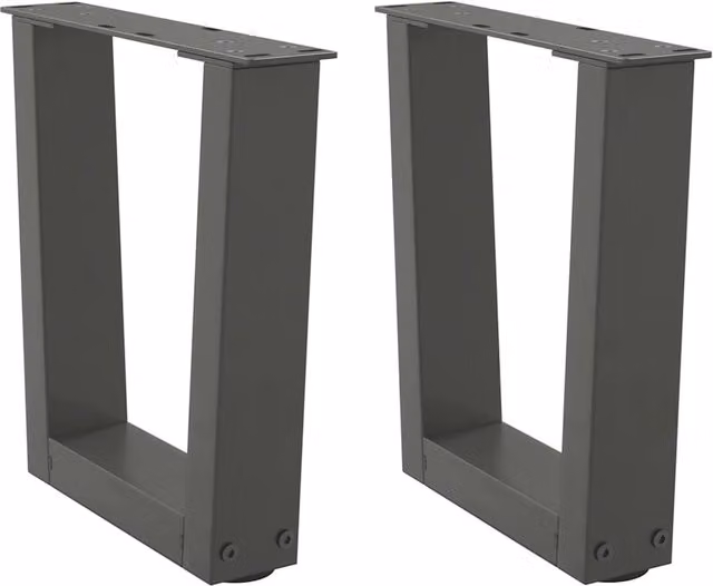 Berkfield Home V-Shape Dining Table Legs, 2 Pieces, Anthracite and Black Steel, W: 30 cm