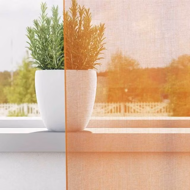 Berkfield Home Orange Voile Fabric Curtains with Rod Pockets, 2 Pack, W: 140 cm