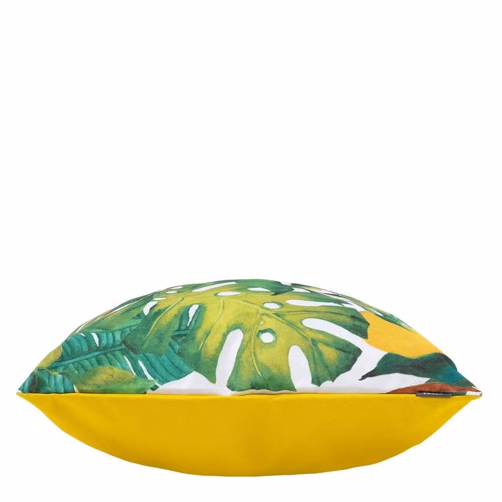 ICON Set of 2 Lemon Leaf Print Indoor and Outdoor Waterproof Cushions in Yellow, W/D/H: 43 x 43 x 43 cm – 4