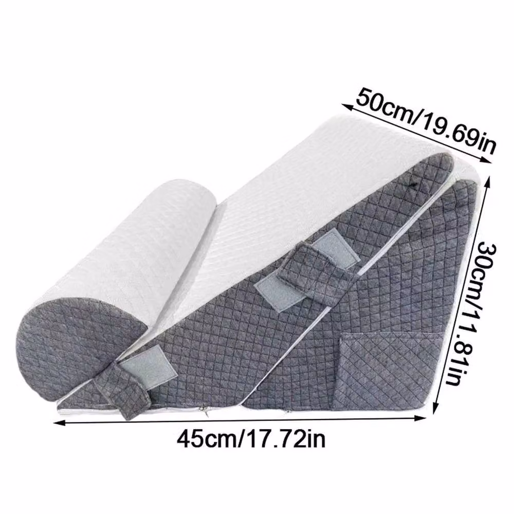 KORVIXA 10-in-1 Memory Foam Wedge Pillow with Removable Breathable Jacquard Cover in White – 2