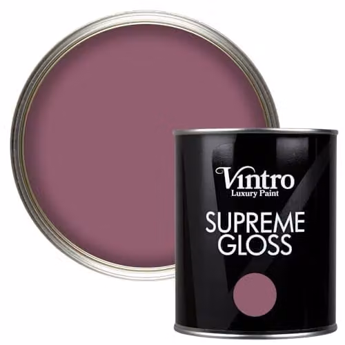 Vintro High Gloss Water Based Interior and Exterior Paint for Walls, Wood and Trim, 1 Litre, Aubergine - Old Mauve