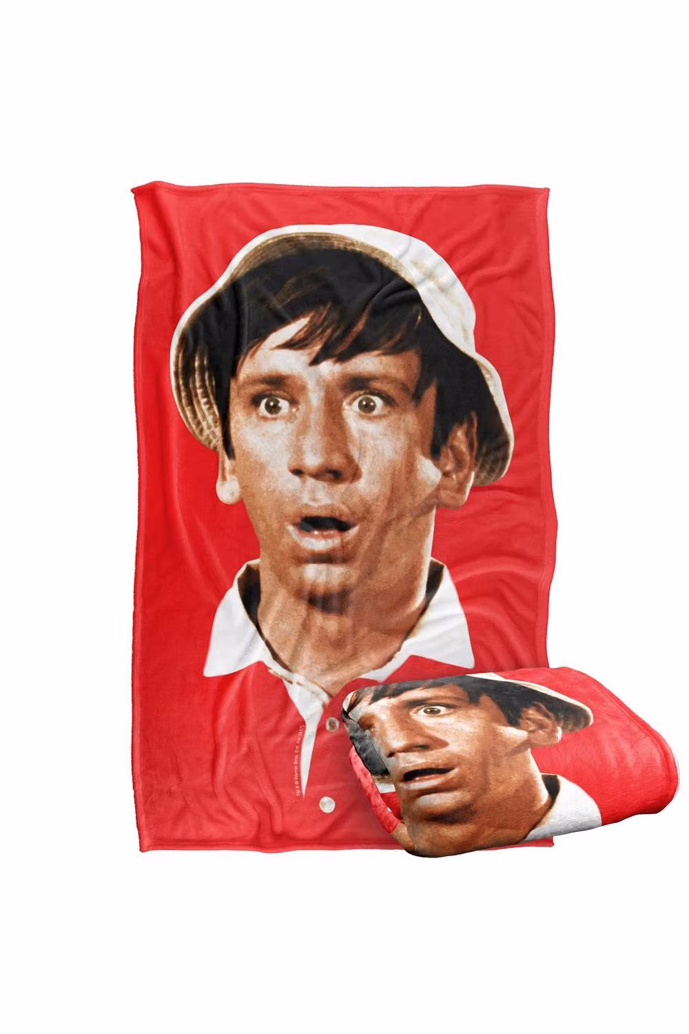 Warner Bros. Gilligans Island Gilligans Head Silky Touch Super Soft Fluffy Polyester Throw Blanket in Multicolour and Red, Large – 2