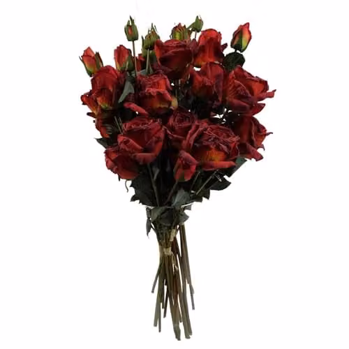 Red Leaf Design Artificial Rose Floral Tabletop Decoration, Textile, H: 60.0 cm, W: 42.0 cm, D: 20.0 cm – 1