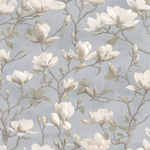 Holden Decor Blue Floral Botanical Vinyl Wallpaper