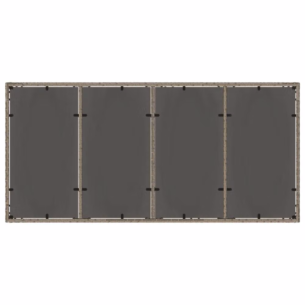 Berkfield Home Grey Poly Rattan Extendable Garden Table with Glass Top, W/D/H: 190 x 90 x 75 cm – 3