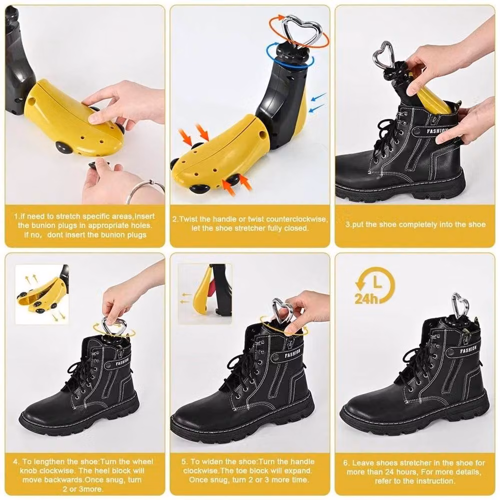 FLAVORA Adjustable Shoe and Boot Stretcher for Wide Feet, Yellow – 5