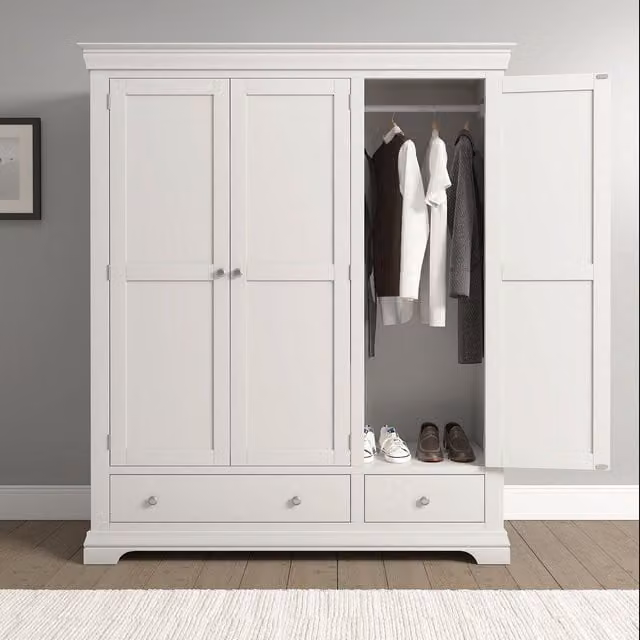 Seconique Bordeaux 3 Door Wardrobe in White