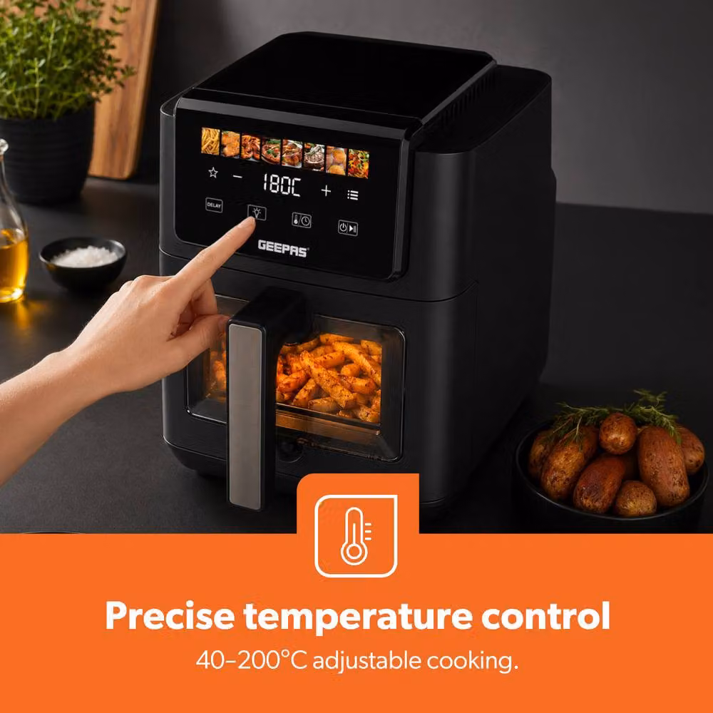 Geepas 5L Digital Air Fryer with LED Touchscreen and Timer in Black – 3