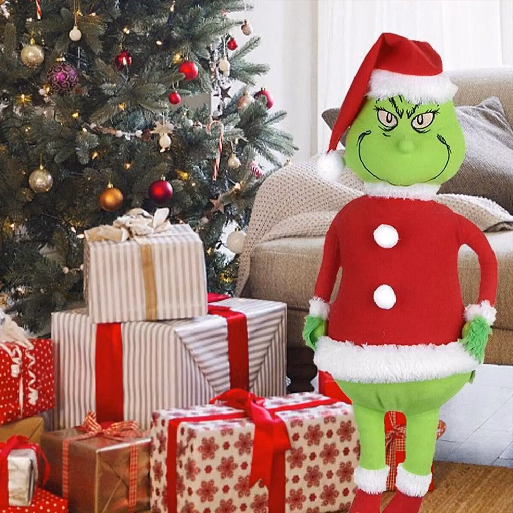 SPETLEK Christmas Grinch Soft Plush Doll in Red and Green, Height: 60 cm – 3