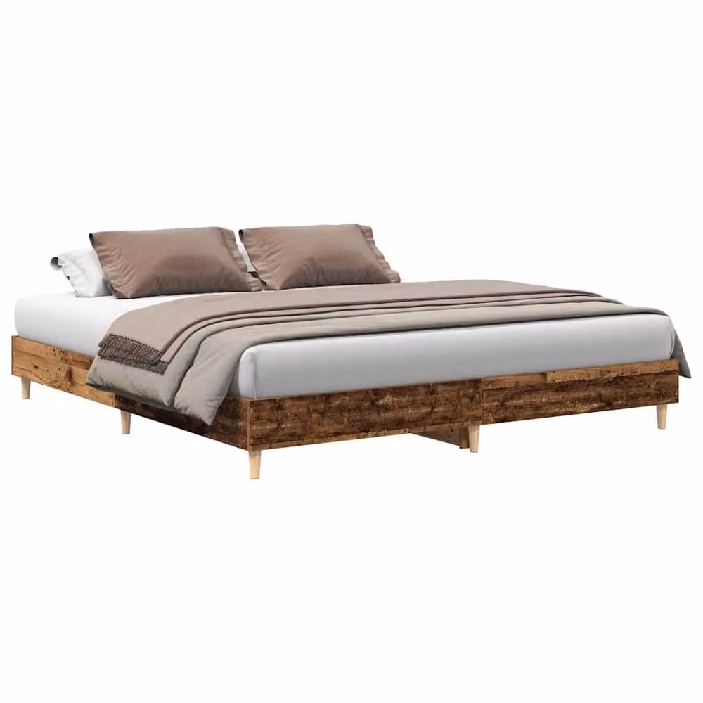 Berkfield Home Old Wood Bed Frame in Brown, Engineered Wood, 160 x 200 cm – 2